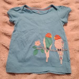 Mini Boden baby boden parrot applique top 12-18 months